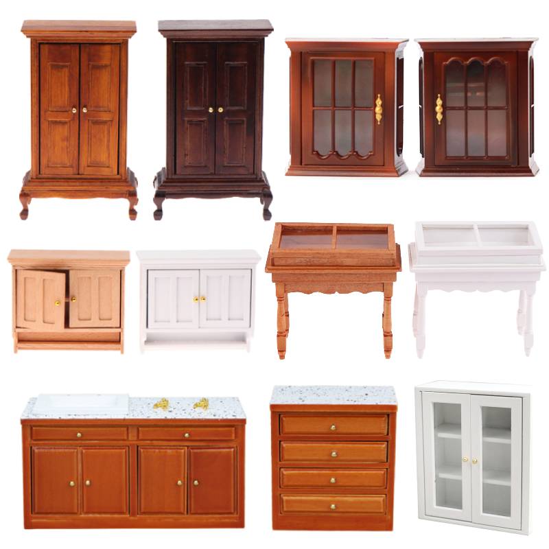Sports Equipment Locker - 1:12 Dollhouse Miniature White Cupboard Display
