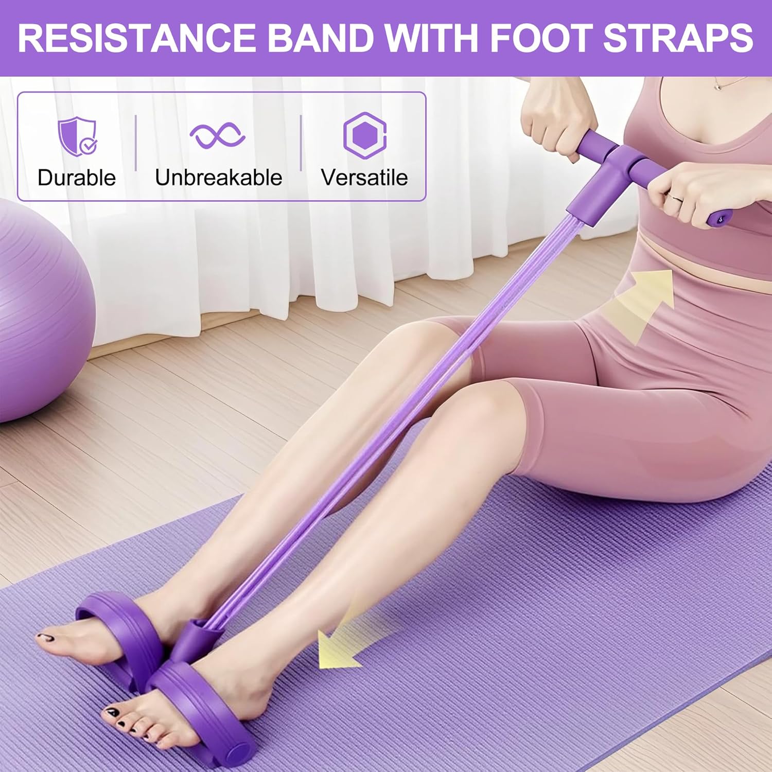 Sports Equipment Nearby - 4-Tube Pedal Resistance Band Multifunction Tension
