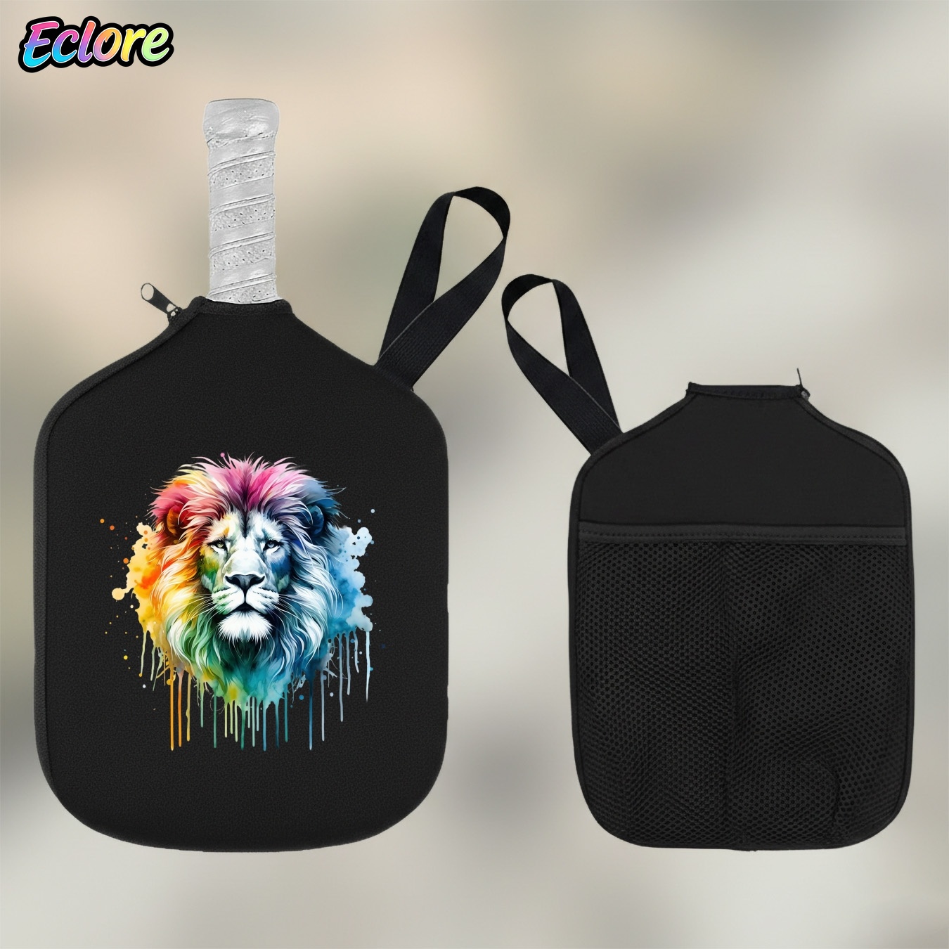 Colorful Watercolor Lion Head  - Pickleball Paddle review and price